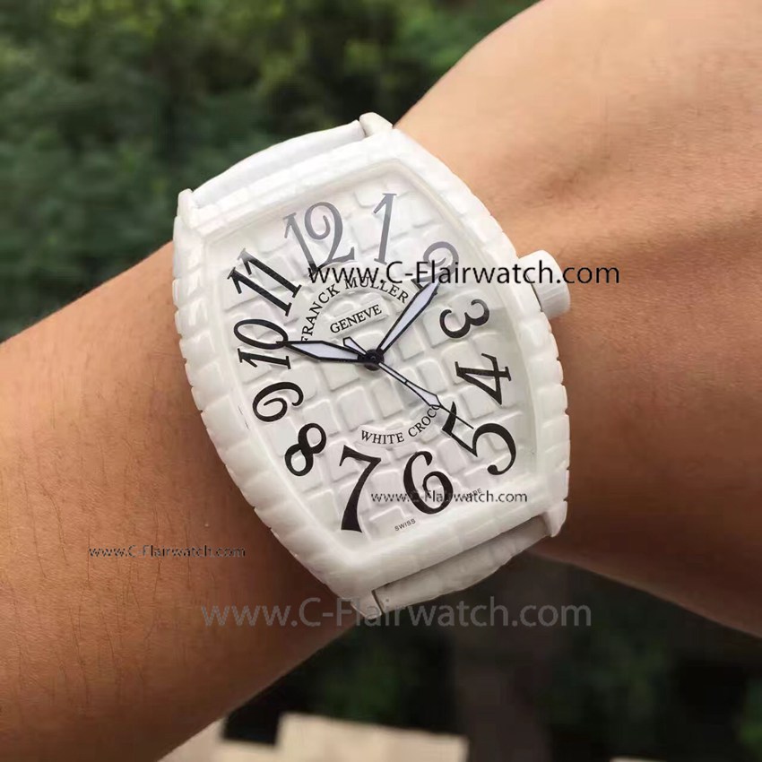 Replica Franck Muller WHITE CROCO Watch Ceramic Case